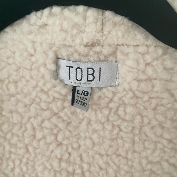 TOBI Sherpa lined suede open front jacket - Picture 2 of 3
